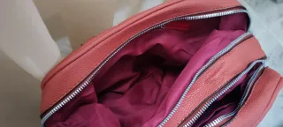 Bolso coral doble cremallera