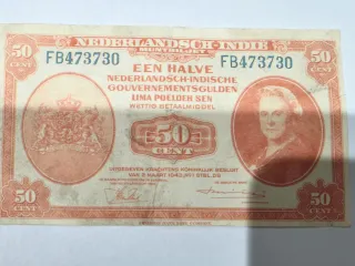 Billete 50 Centavos Nederlandsch-Indie 1943