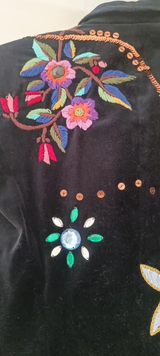 Elegante Blasier de terciopelo de Zara bordada