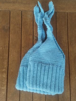 Babucce lana azzurre fatte a mano