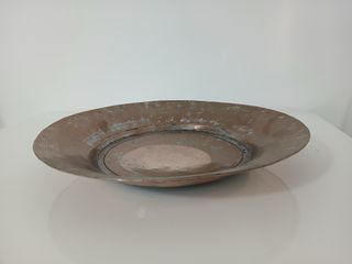 Antico Piatto Vassoio Decorativo in Rame Martellat