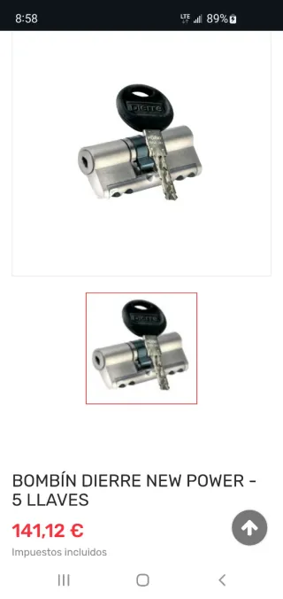 Bombín de alta seguridad "Dierre New Power"