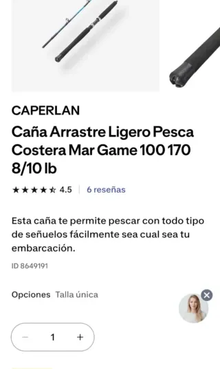 Caña de pescar y carrete