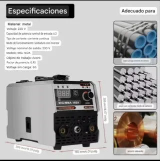 Máquina Soldar Inverter MIG/MMA 160A
