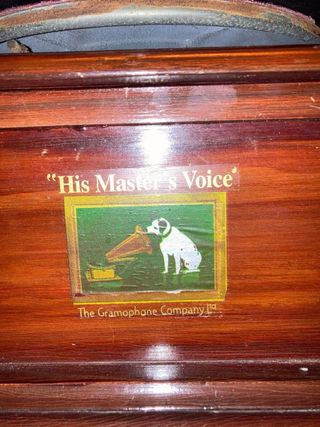 Grammofono Vintage Legno Ottone