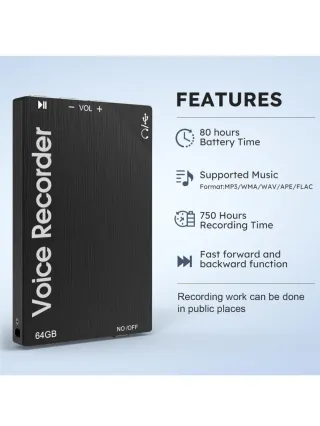 Grabadora Voz Digital 64GB