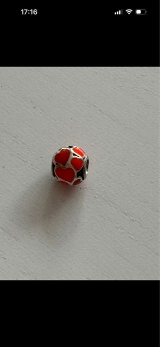 Pandora Charm Corazones Rojos y Plateados