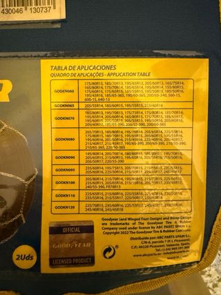 Cadenas Nieve Goodyear T-65