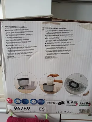 Panificadora a estrenar.