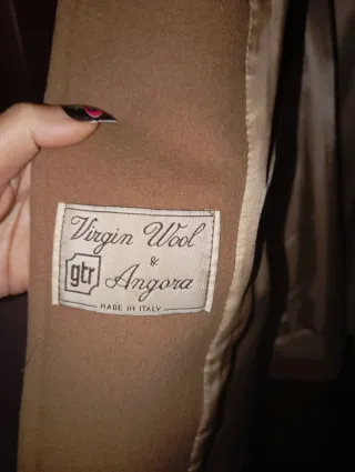 Cappotto lana e angora beige