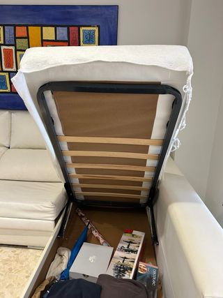 Chaiselongue polipiel blanco y gris