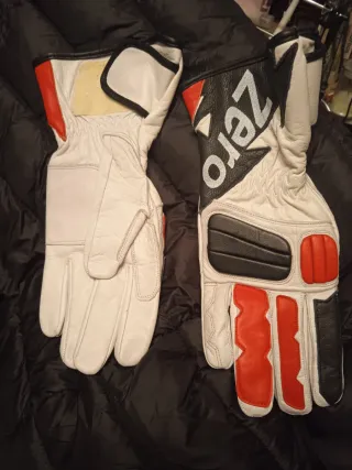 Guantes Zero Moto Negro Rojo Blanco