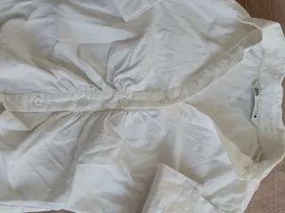 Camisa Zara S Blanca Fruncida