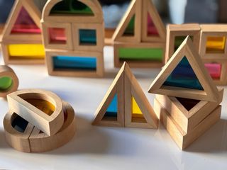 Caja de Luz Montessori y Bloques Madera