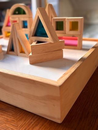 Caja de Luz Montessori y Bloques Madera