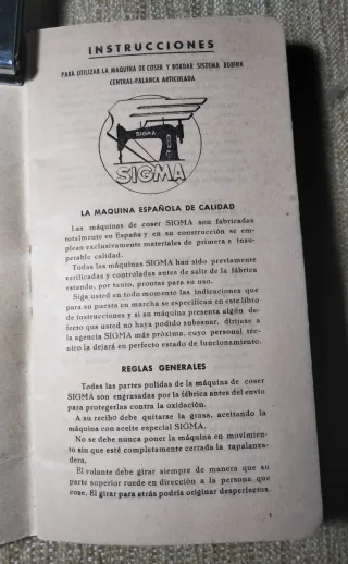 Catálogo de piezas Máquinas de Coser SIGMA