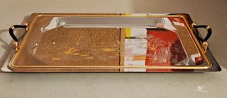 Vassoio elegante oro e argento