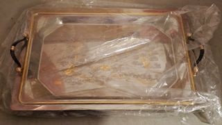 Vassoio elegante oro e argento