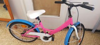Bicicleta infantil rosa y azul