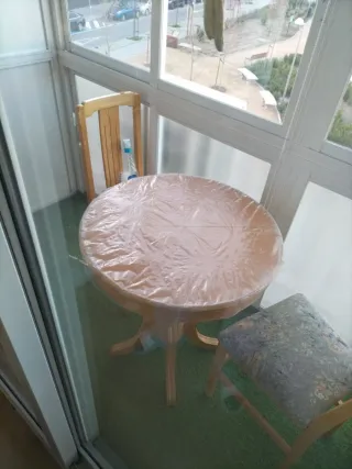 Mesa redonda terraza con 2 sillas