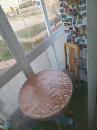 Mesa redonda terraza con 2 sillas