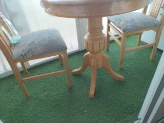Mesa redonda terraza con 2 sillas