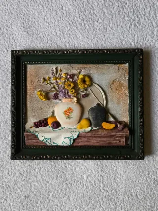 2 CUADROS MADERA 3D RELIEVE COLGAR BODEGA COCINA