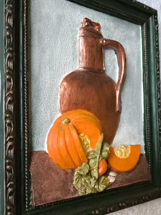 2 CUADROS MADERA 3D RELIEVE COLGAR BODEGA COCINA