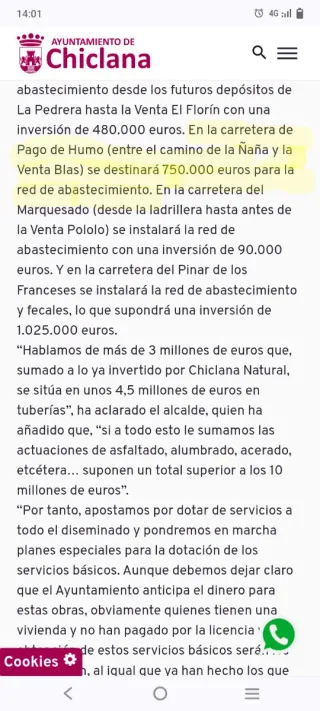 Parcela segregada de 500 metros en Pago del Humo