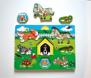 Lote puzzles madera encajar.