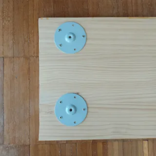 Mesa de pino 128x40x73cm con patas blancas