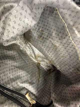 Bolso Grande DKNY Negro Bordado Dorado