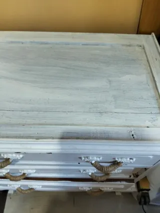 Cajonera antigua 3 cajones madera y yute