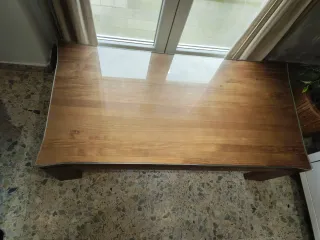 Mesa centro madera maciza y cristal