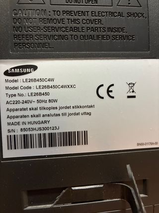 Televisor Samsung Negro LE26B450C4W-XXC 26