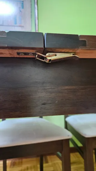 Mesa de comedor extensible de madera y cristal