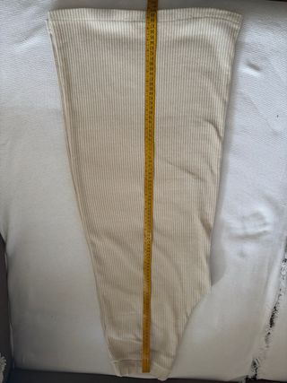 Pantalón ancho pana beige