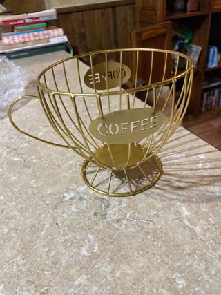 Porta Cápsulas Café Diseño Taza Dorado