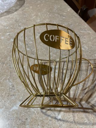 Porta Cápsulas Café Diseño Taza Dorado