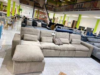 Sofá Chaise Longue Gris Tela