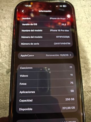 iPhone 16 Pro Max 256GB Negro