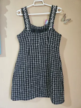 Vestido Tweed Perlas