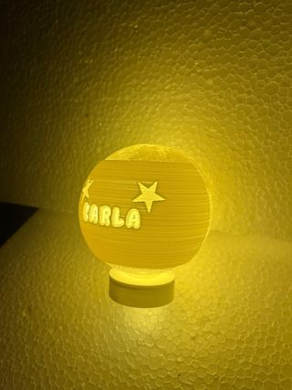 Lámpara personalizada nombre CARLA estrellas