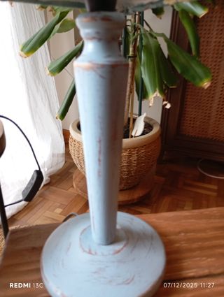 Pareja Lamparas en azul claro Shabby Chic oriental