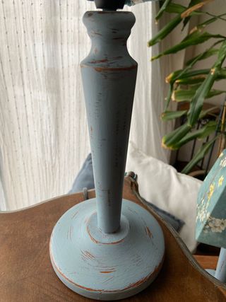 Pareja Lamparas en azul claro Shabby Chic oriental