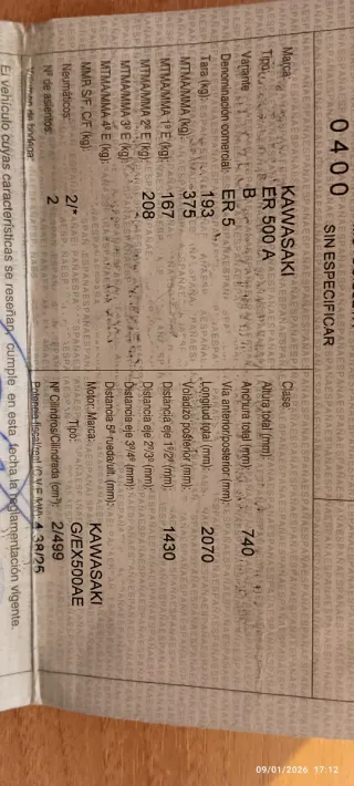 Kawasaki ER 500A, apta A2