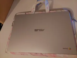 Ordenador Asus Plata con funda rosa