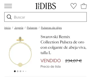 Pulsera Swarovski Abeja Dorada 18k