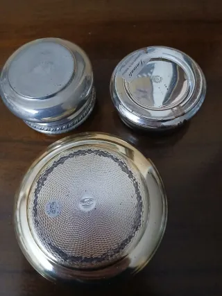 Set 3 scatoline argento e peltro