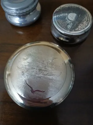 Set 3 scatoline argento e peltro